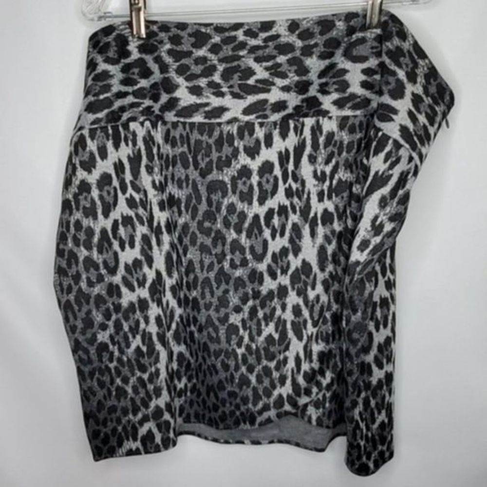 Lane Bryant‎ Gray Leopard Print Faux Wrap Skirt 28W